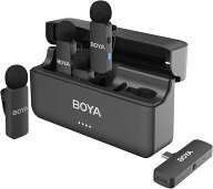 BOYA BY-V4U iPhone 15/16シリーズ、充電ケース付きAndroidスマートフォン用ワイヤレスラベリアマイクロ…