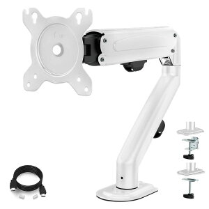 Besince モニターアーム 17・27インチ アームスタンド ディスプレイアーム VESA規格 1画面 ディスプレイスタンド モニタースタンド ガススプリング式 4軸 クランプ式 グロメット式 360度回転 耐荷