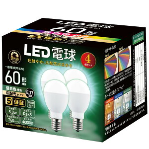 LEDd Ή E17 60W` F(5W) 760[ ulbN : X^CvvEPx Lz^Cv `d^Cv fMގ{HΉ Ή ~jNvgd 4