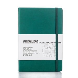 Guissi クラシックドットグリッド ブレットノートブック ジャーナル ドットハードカバー A5 プレミアム 100gsm 厚手 中性紙 ファインインナーポケット付き フェイクレザー オフィス 学校用品 ピ