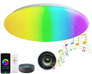 MAKELONG �X�}�[�gLED�V�[�����O���C�g 8���p Alexa��Google Home�Ή� WiFi�ڑ� ���u���� ����Bluetooth�X�s�[�J�[ ���y�Đ��E�e���r�ڑ��\ �������F RGB�J���[���C�g �����f�U�C�� �ȒP���t�� JYWF-404