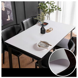 EGROON PUレザー製 テーブルクロス テーブルマット デスクマット テーブルカバー 長方形 多機能 撥水加工 耐久 汚れ防止 両面 サイズ選択可能 ホワイト+グレー 90*140CM