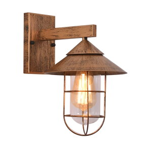 KAWELL 屋外ポーチライト 玄関灯 玄関照明 工業風 アンティーク調 室内 屋外用 門柱灯 壁直付型 防雨型 壁掛けウォールライト 庭園灯 ガーデン 北欧 電球口金:E26*1(電球なし)、最大60W【電