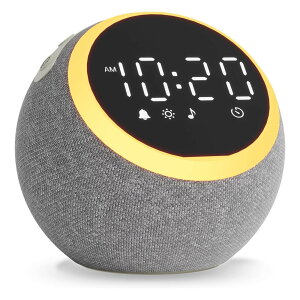 HUO JI ホワイトノイズマシン 25種類の癒し音 目覚まし時計 デジタル時計 ナイトライト アラーム&スヌーズ機能付き 16段階音量調節 無段階調光 置き時計 卓上 間接照明 スピーカー 大音量 騒