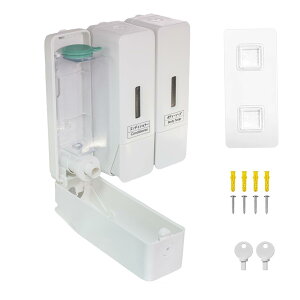 Mythtrail シャンプーディスペンサー トリプル 340ml 大容量 ディスペンサー シャンプー 押しやすい 片手 シャンプーボトル おしゃれ ソープディスペンサー 壁掛け 詰め替えボトル 簡単取り付け