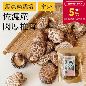 【5％OFF★マラソン期間限定】原木しいたけ 椎茸 肉厚 完全無農薬栽培 新潟県 佐渡産 60g【食卓応援セール】