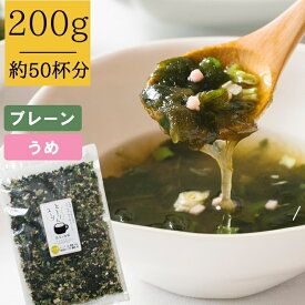 [大袋]とろりんスープ昆布と海藻[50杯分] 200g×1袋 選べる2種（プレーン・うめ味） 即席スープの素 お徳用
