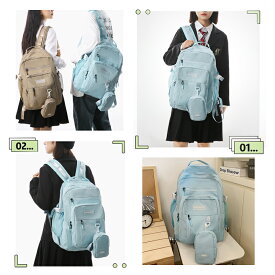 【選べる豪華特典★今だけ3,580円！】【送料無料】【15ポケット＆撥水仕様！】リュック レディース バックパック メンズ 大容量 ミニケース付き 軽量 軽い 撥水 pc対応 通勤 通学 女子 スポーツリュック ins風 PCリュック かわいい おしゃれ 韓国リュック 高校生 中学生