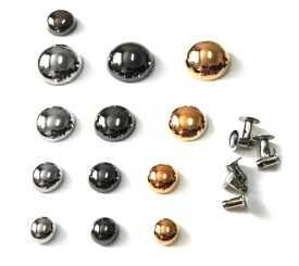 8mmシングルキャップ 断面 リベット 半型 ドーム型 リベット DIY バッグ ハンドメイド材料 布革細工 2個セット