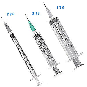 �����p ���ˊ� 6�{�Z�b�g 1ml,3ml,5ml�{��3�{ ���C���W�F�N�^�[ 27G,21G,17G 3�{