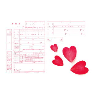 <婚姻届製作所>デザイン 婚姻届 Camellia Heart プロポーズの婚約指輪の代わりとして大人気!