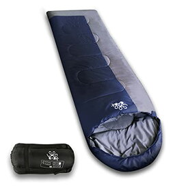 【4,280円⇒3,980円】人工ダウン シュラフ 寝袋 ネイビー 封筒型 軽量 保温 人工ダウン 寝袋 210T コンパクト アウトドア キャンプ 登山 車中泊 防災用 丸洗い可能 冬用 夏用 オールシーズン 収納パック付き マイクロプリマ シュラフ 寝袋 (ネイビー) 【Loook】