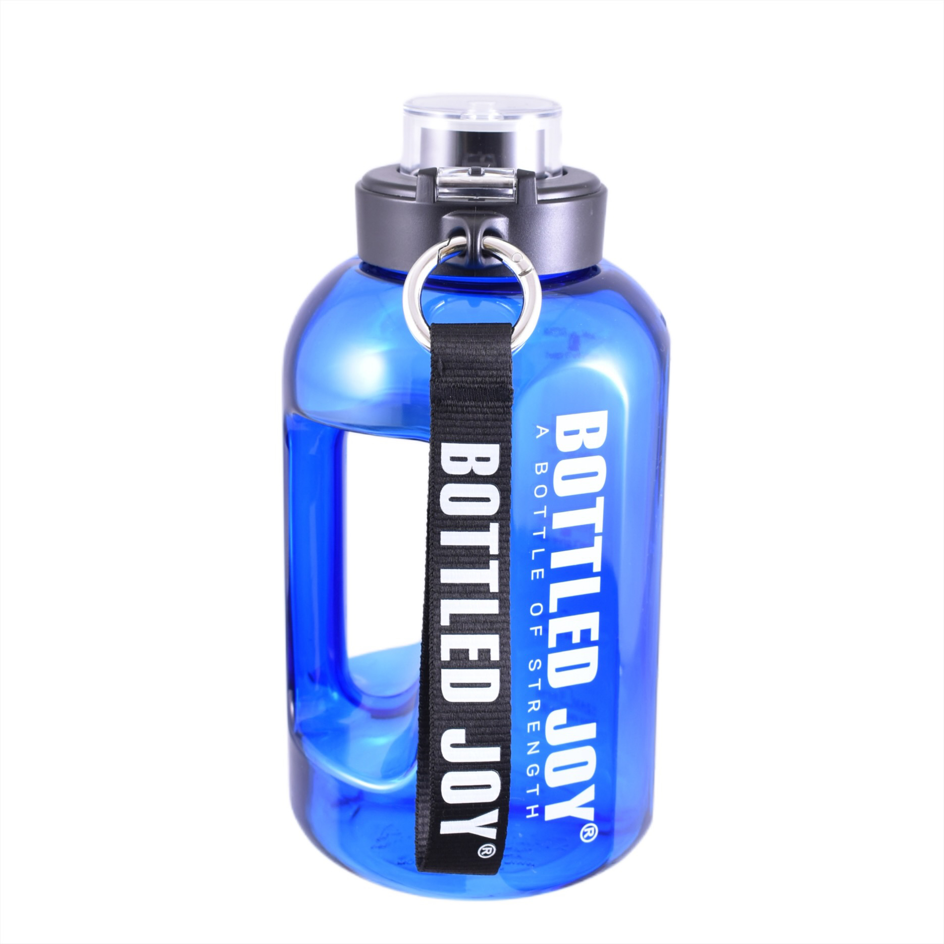 ボトルドジョイ 正規販売代理店 Grip Water Bottle 1.0 ブルー（ブラック ブルー グリーン ピンク 4色展開 トライタン製 スポーツボトル グリップハンドル ストラップ 専用ブラシ付 割れにくい フィットネス ヨガ ジム 水分補給 水筒）