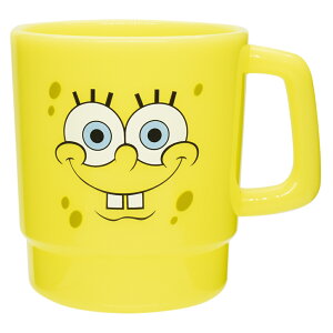 スポンジボブ プラマグ 350ml イエロー マグ コップ プラスチック マグカップ スタッキング 子供用 男子 女子 子供 おしゃれ かわいい 絵本 キャラクター 日本製 スタッキングマグ スタッキン
