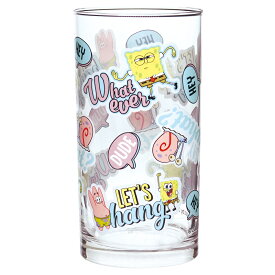 スポンジボブ グラス LET'S HANG ガラスコップ おしゃれ かわいい コップ ガラス グラスコップ キャラクター ギフト プレゼント 日本製 オシャレ 可愛い ガラスタンブラー タンブラーグラス