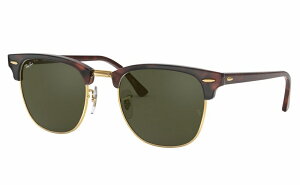 RAY-BAN Sunglasses CLUBMASTER LOW BRIDGE FIT Tortoise On Gold RB3016F W0366 G-15 Green size:55