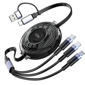 3in2 �[�d ������� �[�d�P�[�u�� Android iPhone �}���[�d �R���p�N�g Type-C Micro USB Lightning ���[ ���s �h�� �}���`�P�[�u�� ���p iPhone Android �A���h���C�h Xperia