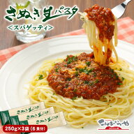 送料無料 さぬき生パスタ（スパゲッティ）6食分 250g×3袋 セット 本場讃岐うどん製法 生パスタ ポスト投…