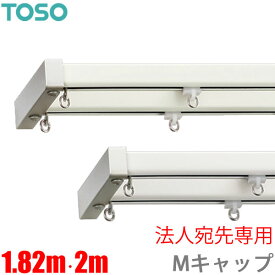 カーテンレール エリートプロサイレント Mキャップ (1.82m)・(2m) ダブルセット 【法人宛先専用】 トーソー 正面付け ブラケット付き