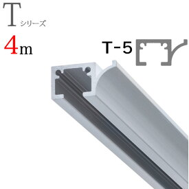 ピクチャーレール T-5（T5） 4m 正面付けセット フック2個付き ナチュラル（シルバー） TOSO トーソー