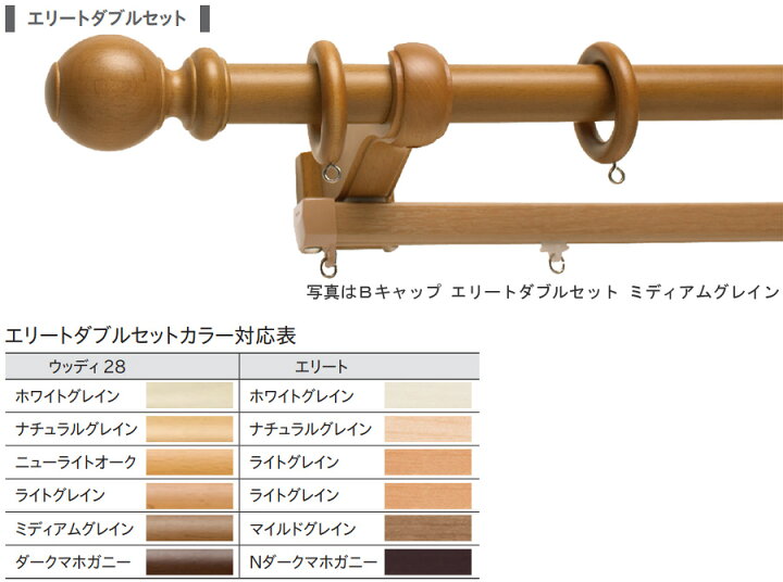 楽天市場】カーテンレール ウッディ28 Cキャップ (3.1M) エリート 
