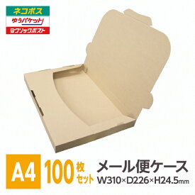 メール便ケース ダンボール 小物用 24.5mm厚 100枚入 メール便 ネコポス ゆうパケット 段ボール 箱 フリマ ポストイン 差込式 激安W230xD120xH24.5※北海道は別送料、沖縄・離島は販売不可
