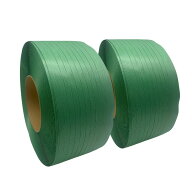 PPバンド, 幅15mm, 長さ2500m, グリーン, 2巻セット, 自動・半自動梱包機対応, リサイクルバンド,自動梱…