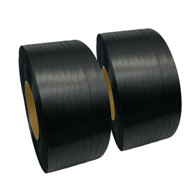 PPバンド リサイクルバンド グリーンライトバンド 幅15mm 長さ2500m 1巻 2巻 10巻 日本製 黒 自動梱包機用 再生PPバンド eSH ストッパー 手締め SDGs black [L1] 【eP15黒】