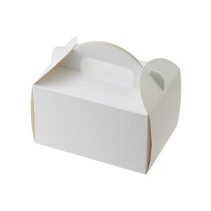 HEIKO 箱 アーチハンドキャリーケーキ箱 10.5×15 ケーキ2~3個用 ホワイト 50枚/袋