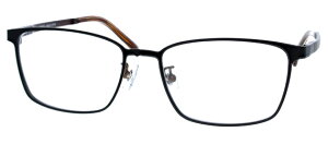 【伊達メガネOK】【レンズ別売】E'YES 2480-6-56 マットブラック×ダークブラウン コンビフレーム スクエア カジュアル フレーム メガネフレーム アイイエス