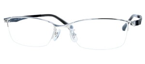 【伊達メガネOK】【レンズ別売】E'YES 2460-2-57 シルバー×ブラック コンビフレーム スクエア カジュアル フレーム メガネフレーム アイイエス