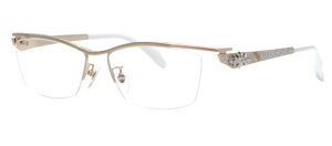 取り寄せ品 ブランドフレーム メタルエッジ ME-1045-1-56 ホワイトゴールド×ゴールド かっこいい トライバル 迫力 プレミアム 限定品 メガネ 究極 コンセプト