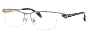 取り寄せ品 ブランドフレーム メタルエッジ ME-1045-3-56 ホワイトゴールド×ネイビー かっこいい トライバル 迫力 プレミアム 限定品 メガネ 究極 コンセプト