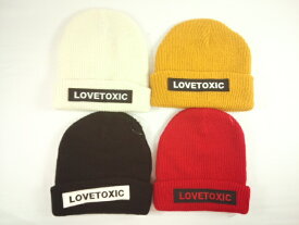 Lovetoxic(ラブトキシック)★【おすすめギフト】ロゴワッペン付きニットワッチ帽子