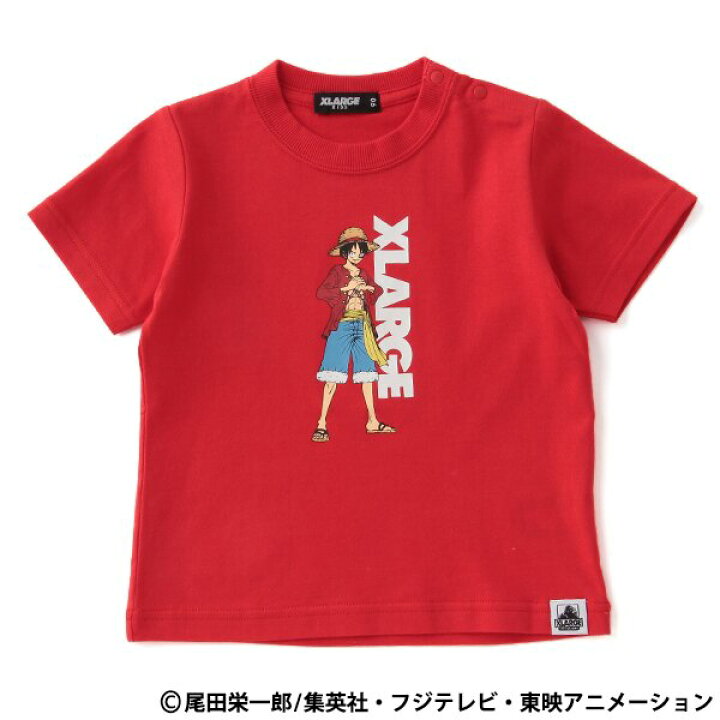 楽天市場 セール エクストララージキッズ Xlarge Kids Onepiece ワンピース アニメ ルフィ ロゴプリントtシャツ コラボ 半袖 アカ レッド 80 90 100 110 1 130 140cm こにゃんこｂｒａｎｄ ｋｉｄ ｓ