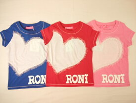 ☆RONI(ロニィ)★【SALE☆セール】【再入荷致しました!!】CVC天竺ハートモチーフ半袖Tシャツ サイズXS・SS・S・SM・M・ML・L