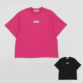 X-girl Stages エックスガール ボックスロゴ半袖Tシャツ 90 100 110 120 130 140cm 黒色 ブラック ピンク キッズ ジュニア