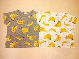 セール　b-ROOM(ビールーム)バナナ総柄ドロップショルダー半袖Tシャツ