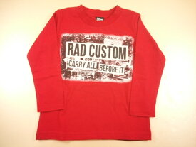 RADCUSTOM(ラッドカスタム)バックのレンガ柄 プリント 長袖Tシャツ子供服/トップス/こども服/キッズ/ブランド子供服/子ども用/子供用/かっこいい/ギフト/プレゼント