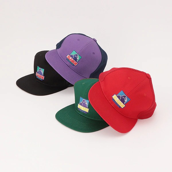 XLARGE KIDS エクストララージキッズ 配色ボックスゴリラキャップ 帽子 クロ ブラック パープル 紫色 グリーン 緑色 アカ 52 53  54 55 56cm キッズ 帽子