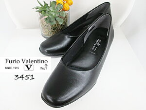 【Furio Valentino3451 ブラック レディース  パンプス 】 4E 外反母趾を考えた靴 スペシャル中敷 ふわふわインソール カジュアル シンプル 冠婚葬祭 疲れにくい フォーマル