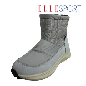 【ELLE SPORT ESP12581 】GRAY エルスポーツ レディース ショートブーツ スノーブーツ キルティング 防寒 防滑 撥水加工 低反発