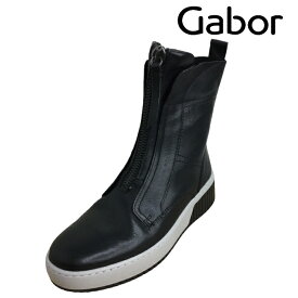 【Gabor　ガボール 】810 93782 27 ブラック レディース　フロントジップ　ショートブーツ　ドイツ製　国内正規品 　ナチュラルレザー