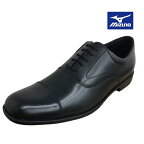 【MIZUNO　ミズノ】　エクスライト ST 2　B1GM2201-09　ストレートチップ　BLACK　ブラック　3E　本革　メンズ　ビジネスシューズ 靴　革靴　通勤靴