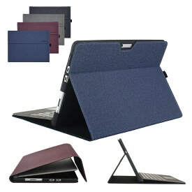 Surface Pro 8 (13インチ) ケース/カバー 手帳型 かわいい PUレザー キャンバス調 スタンド機能 プロ かわいいレザーケース おすすめ おしゃれ タブレットケース/カバー