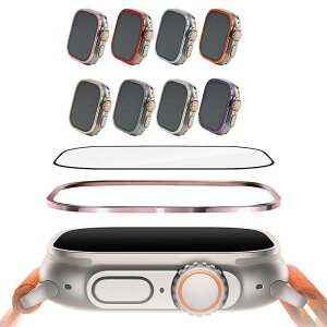 Apple Watch Ultra 2/1 �K���X�t�B���� �A���~�t���[�� �����K���X �ی�t�B���� �S�� �ی�t�B���� �d�x9H �����K���X�t�B���� 49mm ���������� �A�b�v���E�H�b�` �E���g�� �t���ی�