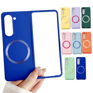 Galaxy Z Fold5 P[X Jo[ ܂肽݌^ vX`bN n[hP[X Vv Samsung TX wʃP[X Qi[d CX[d Ή MNV[ Z tH[h5 AhCh  