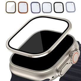 Apple Watch Ultra 2/1 液晶保護フィルム 全面保護 強化ガラス アルミ 傷防止 49mm かっこいい アップルウォッチ ウルトラ2/1 フィルム一体 プロテクター フィルム 保護シート