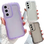 Galaxy S24 ケース/カバー S24+/S24 Ultra クリア カバー 波状 かわいい 背面透明 TPU ソフトケース シンプル 保護ケース ストラップ穴 Samsung サムスン ギャラクシー S24/S24 プラス/S24 ウルトラ アンドロイド スマートフォン/スマフォ/スマホケース