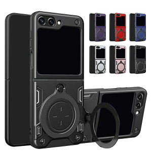 Galaxy Z Flip6 �ϏՌ� �P�[�X �J�o�[ �܂肽���݌^ ��̌^�����O�t�� �}�O�l�b�g���ԍڃz���_�[�Ή� 2�d�\�� �X�g���b�v�� �X�^���h�@�\ Samsung �T���X�� �M�����N�V�[ Z �t���b�v6 �A���h���C�h 